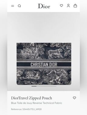 Dior Travel Zipped Pouch, Blue Toile de Jouy *PRICE IS FIRM*